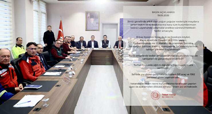 Tokat Valiliği’nden sel ve taşkın uyarısı: Birçok bölgede tahliye başlatıldı, okullar tatil edildi