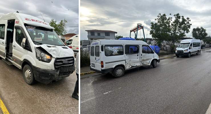 Erbaa’da iki servis minibüsü çarpıştı: 10 yaralı