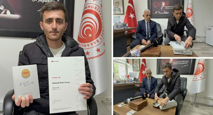 Tokatlı amatör fotoğrafçının ödülü kendisine teslim edildi