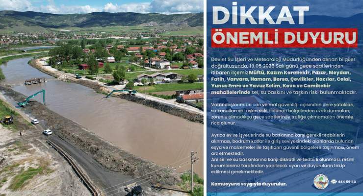 Turhal’da taşkın riski altındaki yerleşim yerleri boşaltılıyor