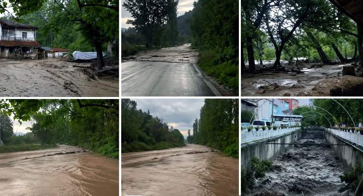 Niksar’da sel alarmı: Dereler taştı, araziler suya gömüldü