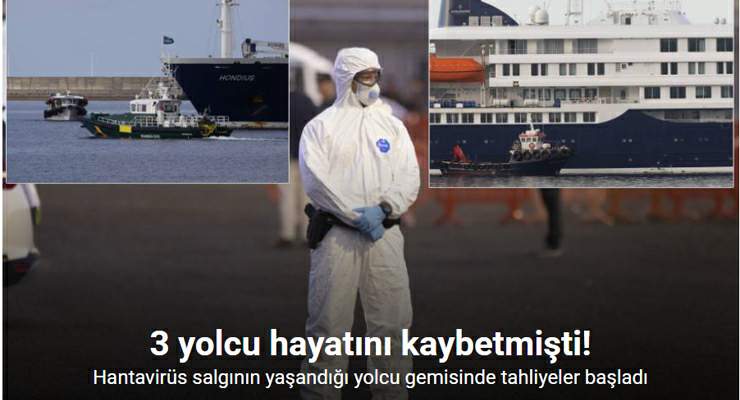 Hantavirüs salgının yaşandığı yolcu gemisinde tahliyeler başladı
