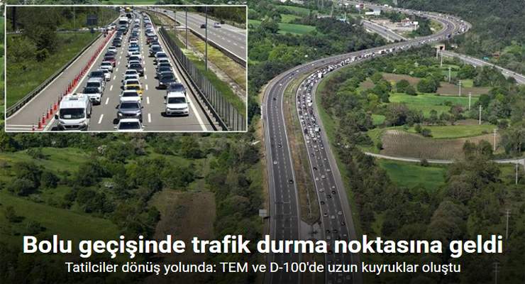 Bolu geçişinde trafik durma noktasına geldi