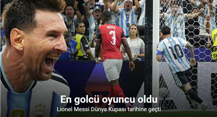 Messi, Dünya Kupası tarihinin en golcü ismi oldu