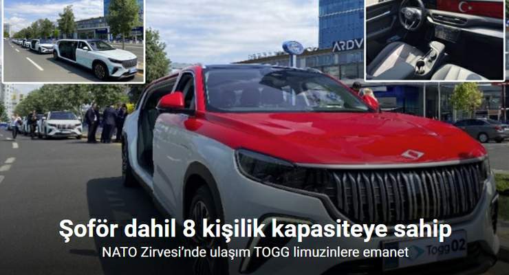 NATO Zirvesi’nde ulaşım TOGG limuzinlere emanet