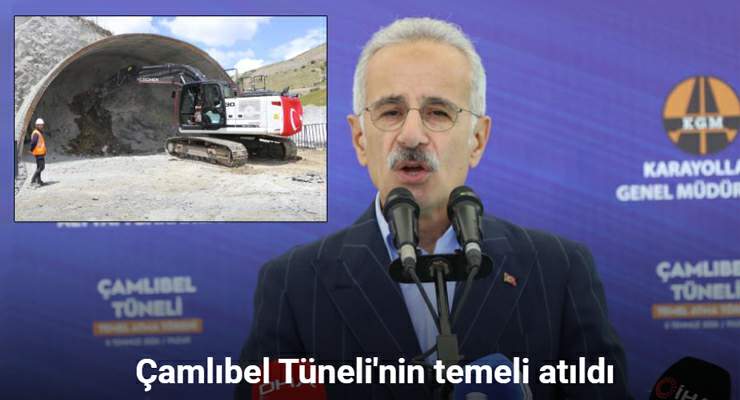 Sivas ve Tokat arası 4.7 km uzunluğundaki Çamlıbel Tüneli’nin temeli atıldı