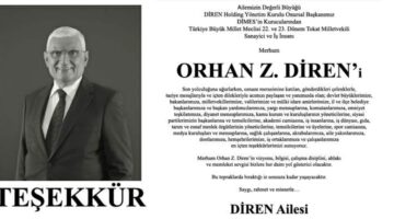 DİREN Ailesi’nden kamuoyuna TEŞEKKÜR