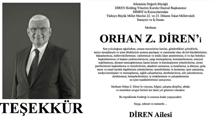 DİREN Ailesi’nden kamuoyuna TEŞEKKÜR