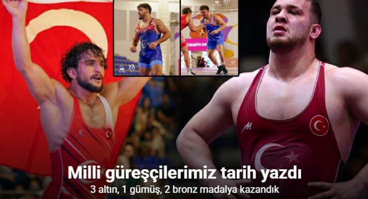 Milli güreşçilerimizden “Madalya Yağmuru”