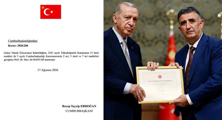 Başkan Suat Mantar’ın ağabeyi “Prof. Dr. Hacı Ali Mantar” rektörlüğe atadı