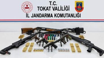 Tokat’ta ruhsatsız silah ve mühimmat ele geçirildi