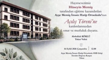 Tokat’a bir imam hatip daha: Hayırseverin yaptırdığı okul yarın açılıyor