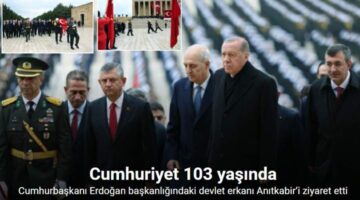 Cumhurbaşkanı Erdoğan başkanlığındaki devlet erkanı Anıtkabir’i ziyaret etti
