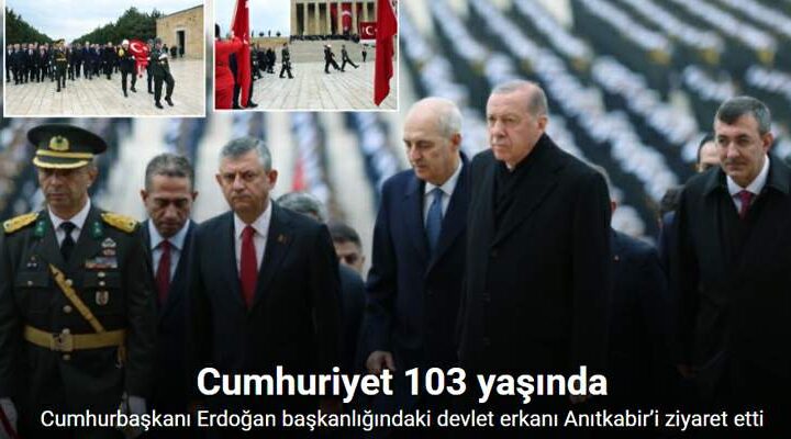 Cumhurbaşkanı Erdoğan başkanlığındaki devlet erkanı Anıtkabir’i ziyaret etti