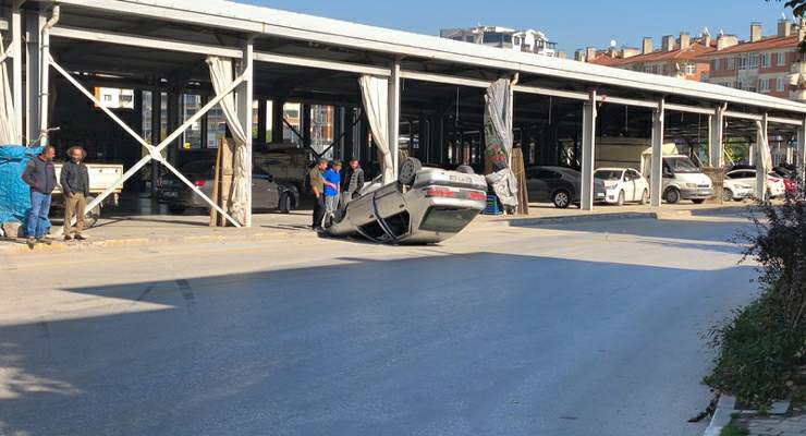 Tokat’ta kazada otomobil ters döndü: 3 yaralı